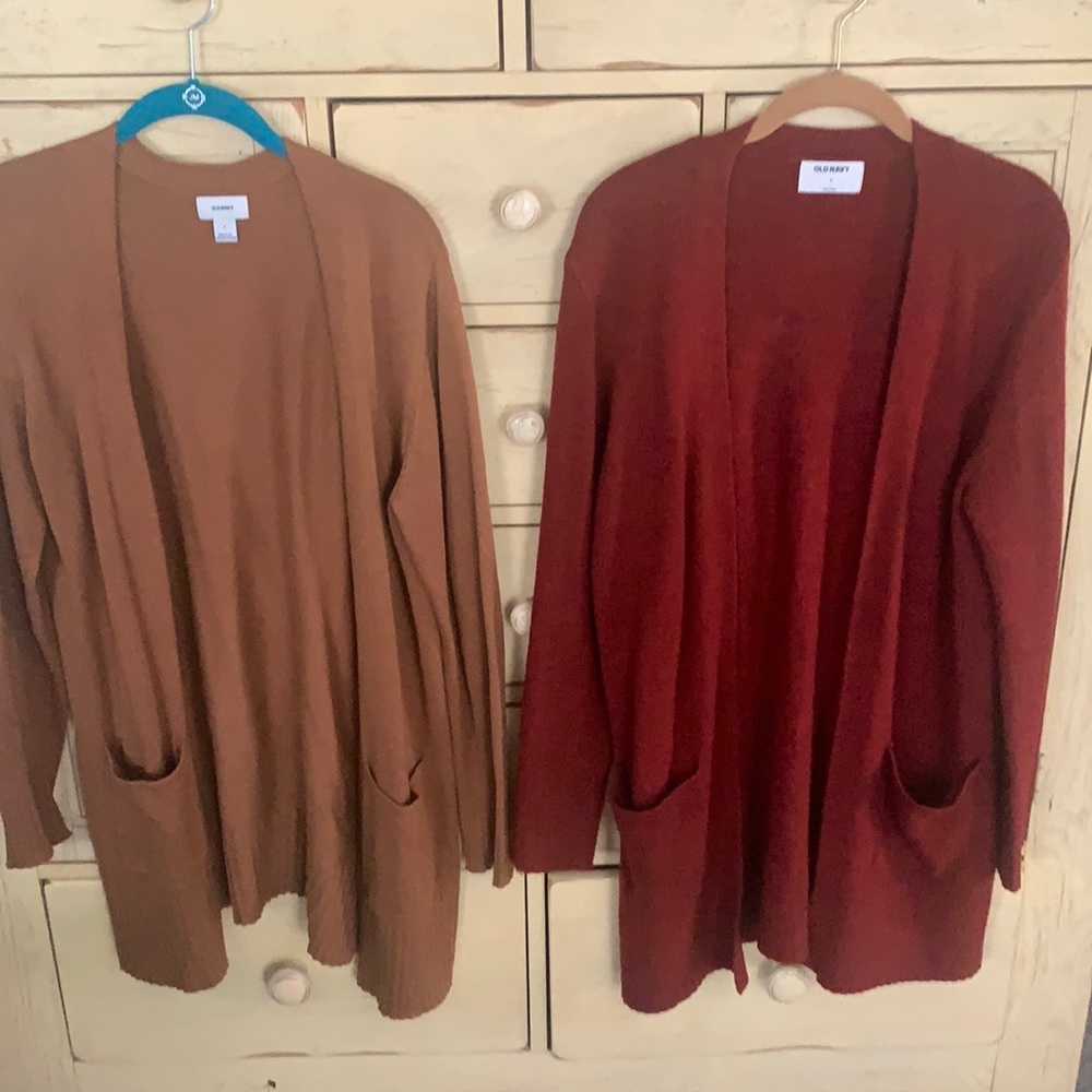 Old Navy Tan Cardigan Relaxed Fit Sweater